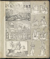 Albumblad met diverse voorstellingen