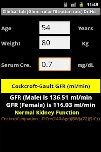 Clinical Lab Gault GFR