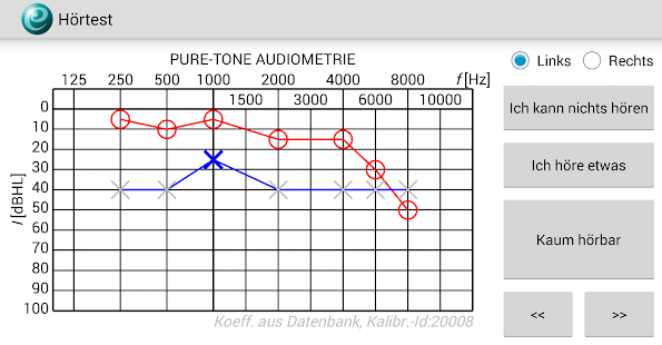 Android-Anwendung Hearing Test Screenshot