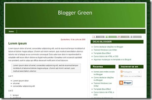 template blogger green