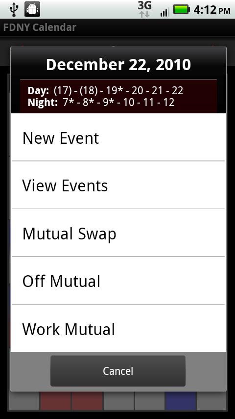 FDNY Scheduler Screen 2
