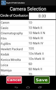 Free Depth of Field Calc APK for PC
