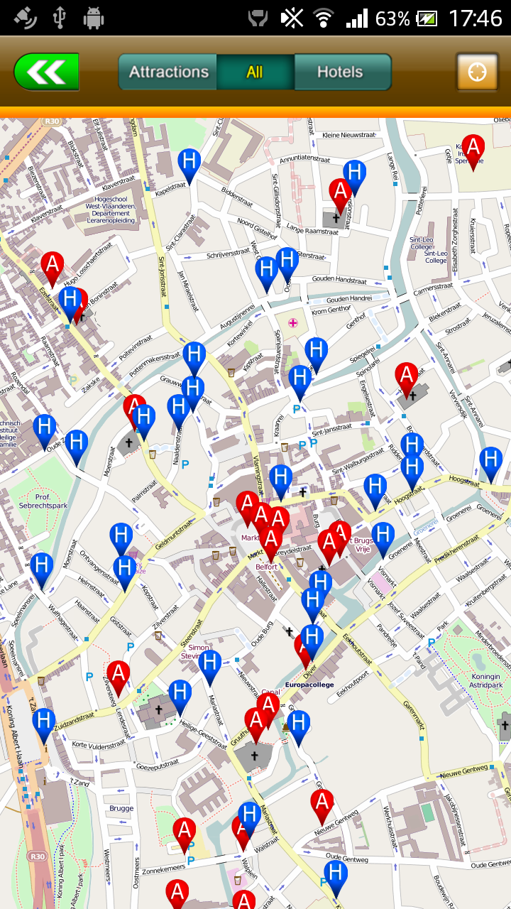 Bruges Offline Travel Guide Screen 2