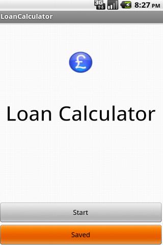 Loan Calculator Screen 1