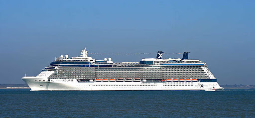 Celebrity-Eclipse-at-sea - Celebrity Eclipse arriving in Southampton, England.