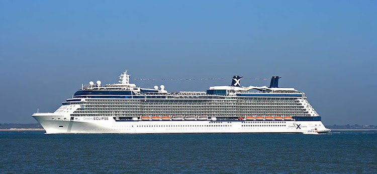 Celebrity Eclipse arriving in Southampton, England.