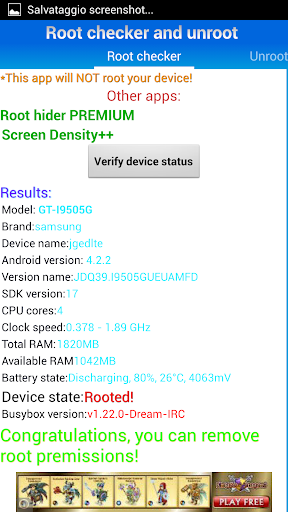 Root checker and unroot DEMO