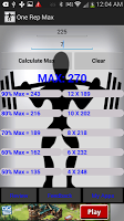 One Rep Max Calculator APK Gambar Screenshot #2