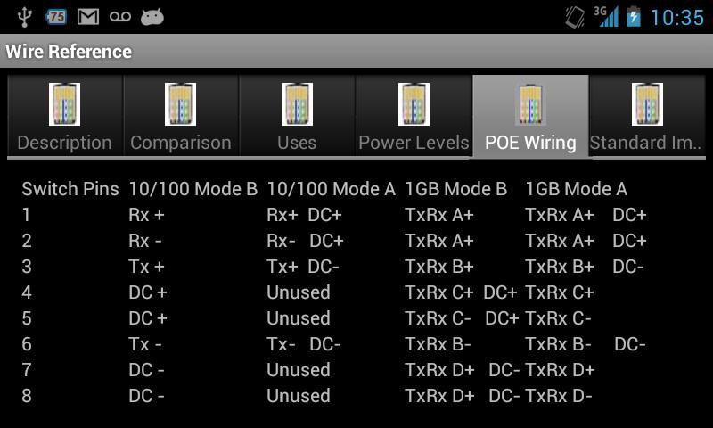Wire Reference Screen 3