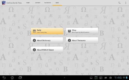 Collins English and Thesaurus - screenshot thumbnail