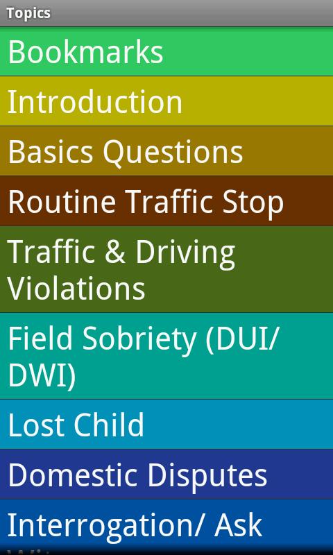 Police Spanish Guide (PSG) Screen 2