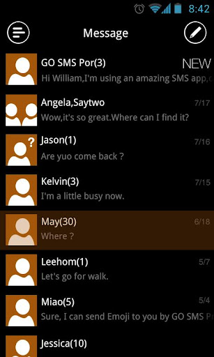 GOSMS WP8 Brown Theme