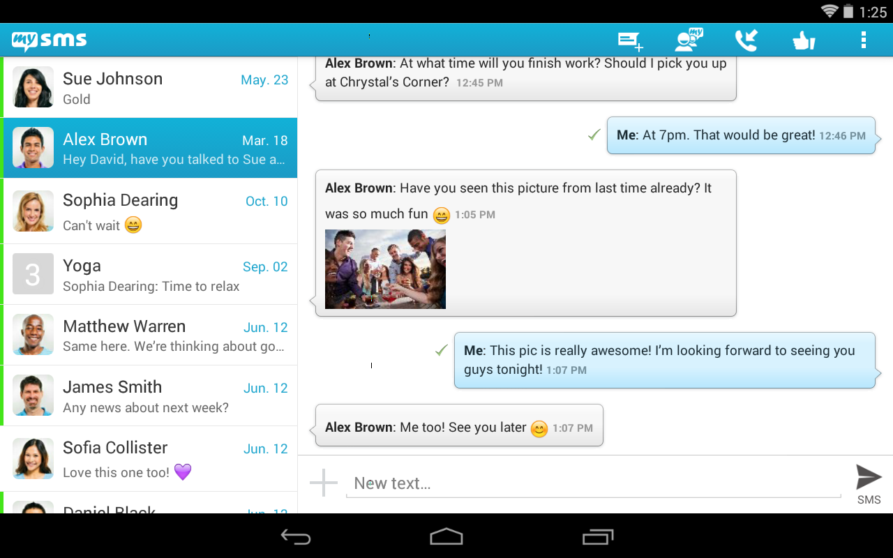 SMS Texting from Tablet & Sync screenshot