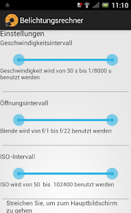 Belichtungsrechner Screen 2