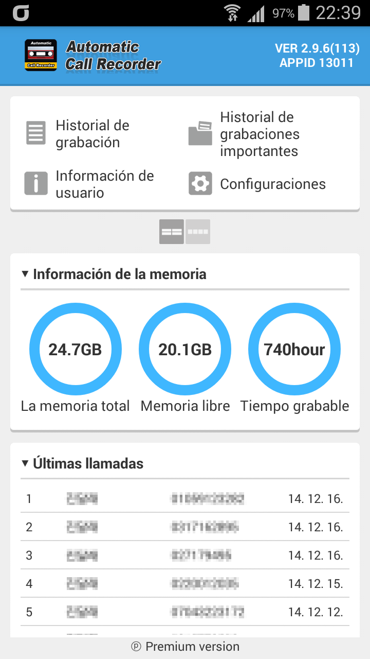 Android application Automatic Call Recorder screenshort