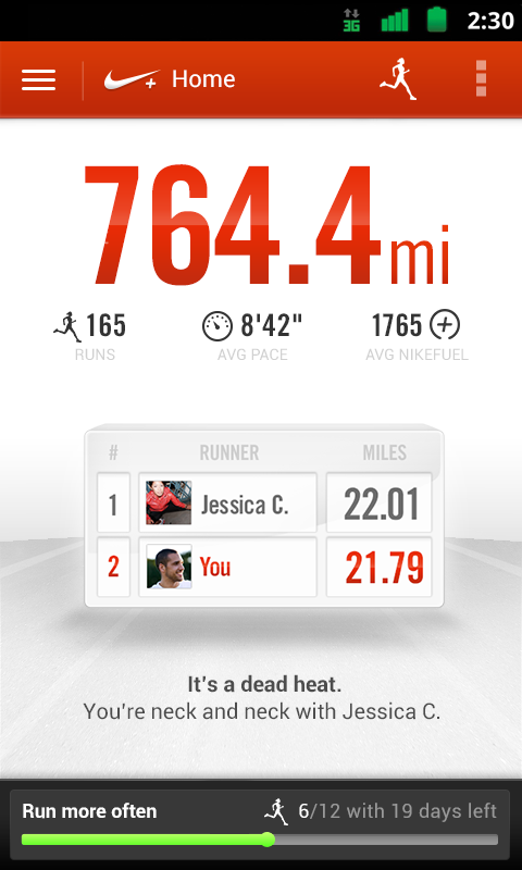 Nike+ Running - screenshot