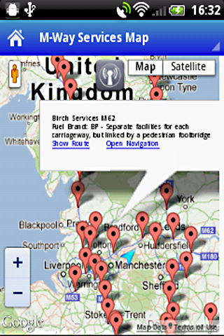 UK Motorway Services GPS