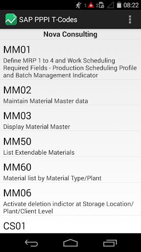 SAP Process Industry T-Codes