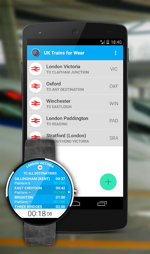 Android application UK Trains for Wear screenshort