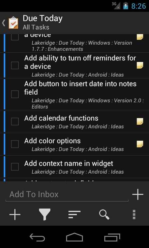 Due Today Tasks & To-do List - screenshot