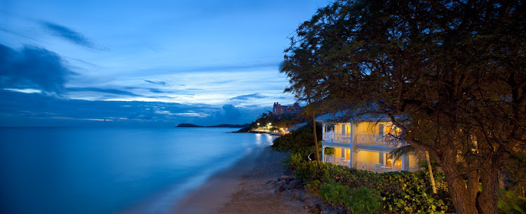 Twilight at the Morning Star Resort on St. Thomas, US Virgin Islands.