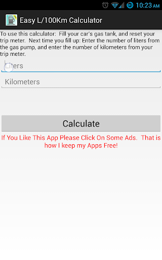 Easy L 100Km Calculator