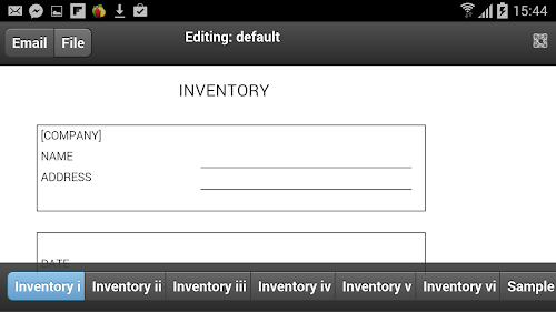Android application Inventory List screenshort
