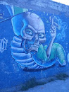 Grafite Lagarta Caveira Fumante
