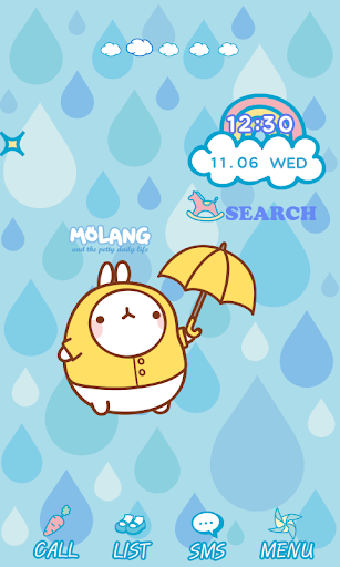 CUKI Themes Winter rain Molang