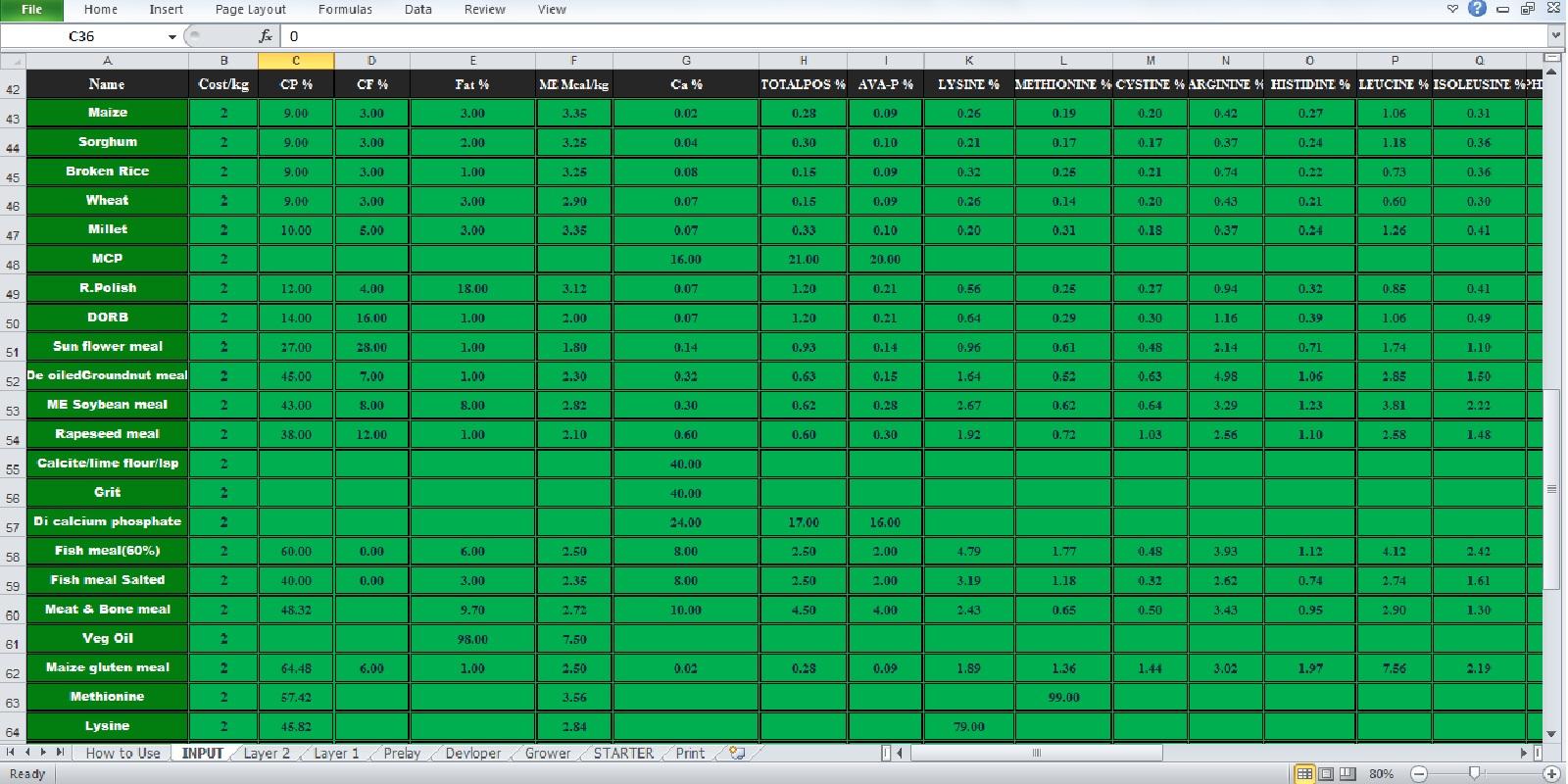 Cattle Feed Formulation Software