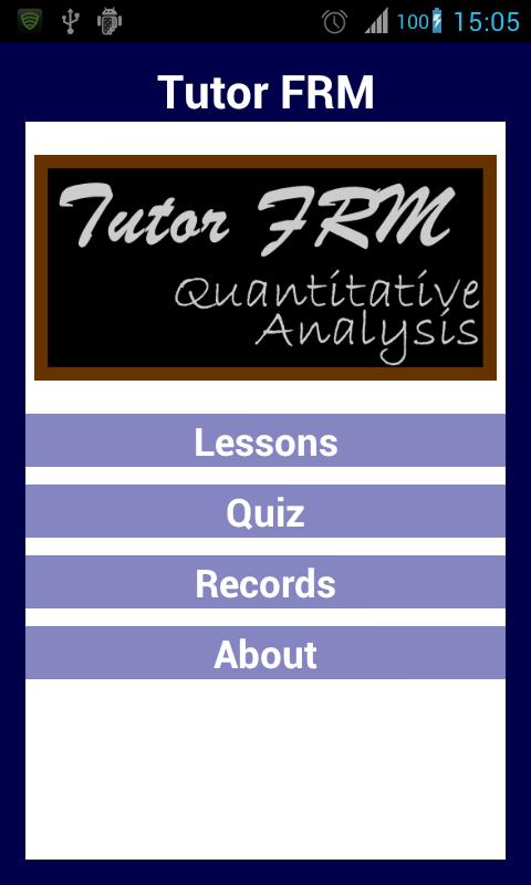 Android application Tutor FRM 1 Quant Analysis screenshort