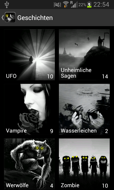 Android application Scary Stories screenshort