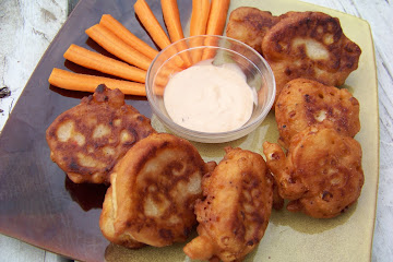 Jalapeno Corn Fritters with Buffalo Aioli