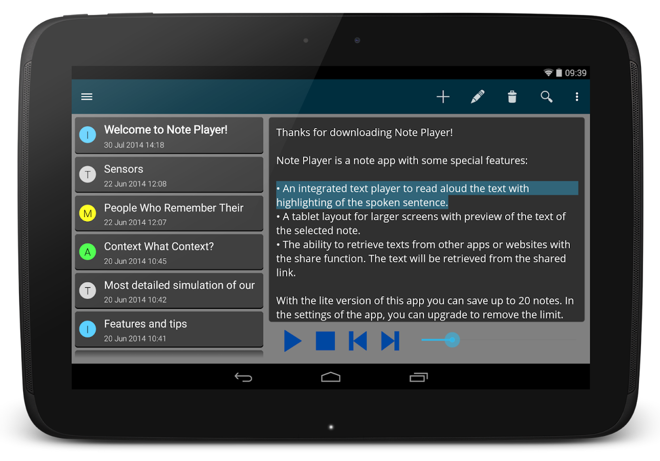 Плеер Нота. Player text. Notes text. Android selected text. Note player