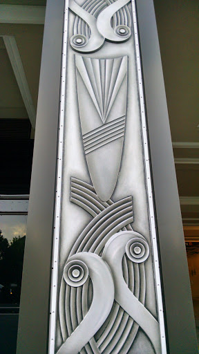 Shield And Waves Bas Relief