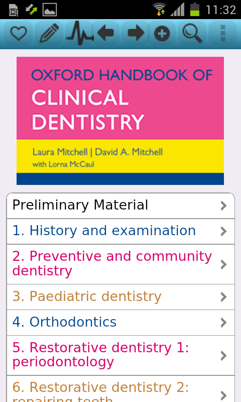 Android application Oxford Handbook Clin Dentistry screenshort