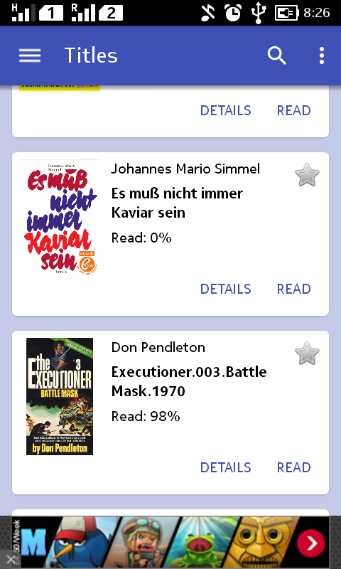    FBReader Bookshelf- screenshot  