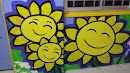 Trippy Hippy Sunflower Mural