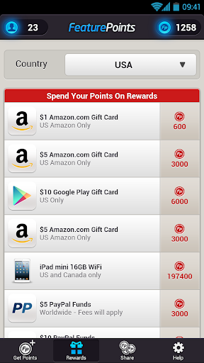 【免費娛樂App】FeaturePoints: Free Gift Cards-APP點子