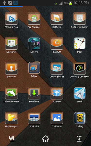 Next Launcher Leather 3D Theme v1.0