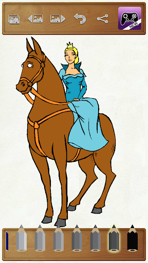 Princess and Horse Coloring