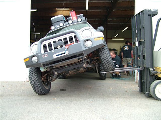 The Jeep has a hybrid lift on it, which is basically the Frankenlift with 