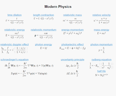 Physics gre formula sheet