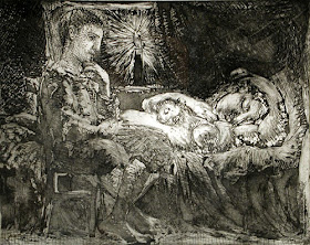 pablo picasso, boy watching woman