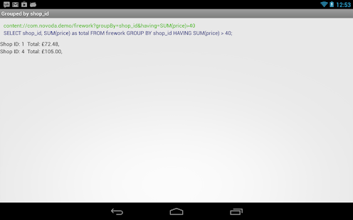 SQLiteProvider Demo Screenshots 3