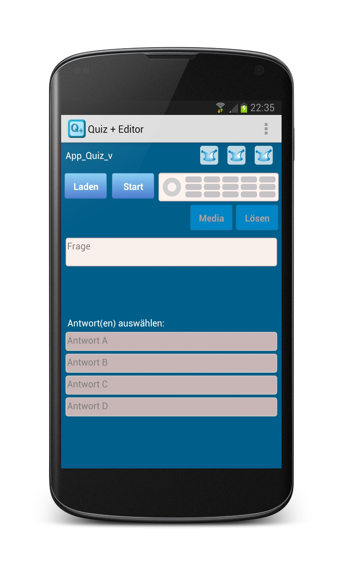 Android application Quiz + Editor screenshort