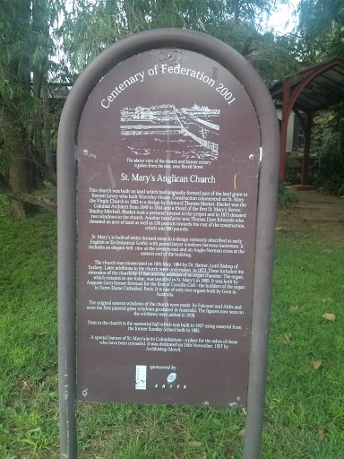 St. Mary's Anglican Church History Sign