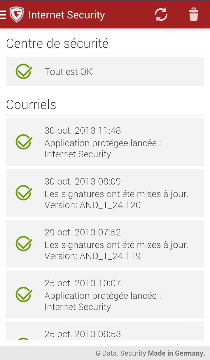 Android application G DATA Mobile Security screenshort