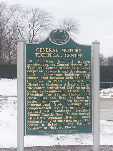 General Motors Technical Center Historical Site Sign