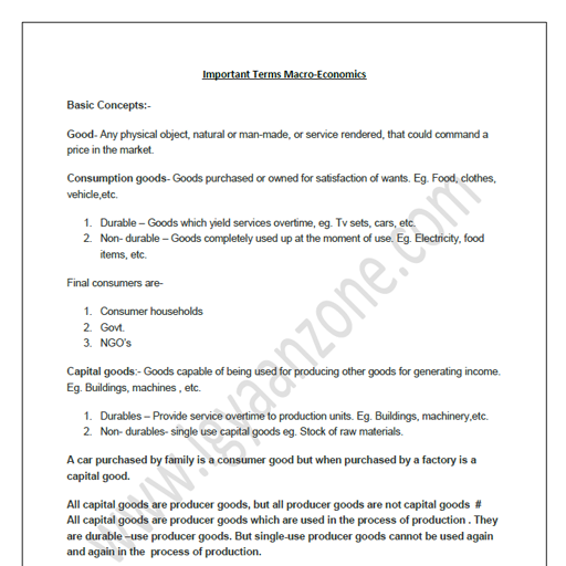 CBSE Concepts of Macro Std12